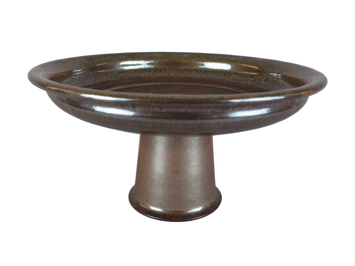 Petit Vase Atelier D'art Poterie Anglaise - Bleu émaillé - Multi-trous Pour Tiges